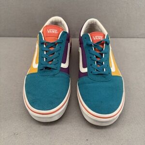 Vans Ward Suede Color Block Shoes Youth 5.5 (Womens 7) Teal‎ Purple